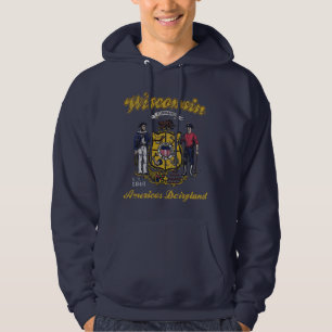 Vintages Wisconsin-Flaggen-Amerikas Dairyland Hoodie