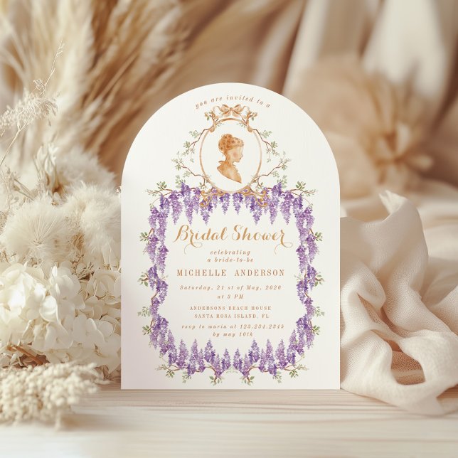 Vintages Wisteria Floral Regency Brautparty Einladung (Von Creator hochgeladen)