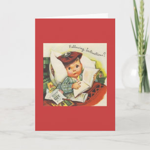 Vintages Wohlbefinden - Befolgen Sie die Anweisung Karte