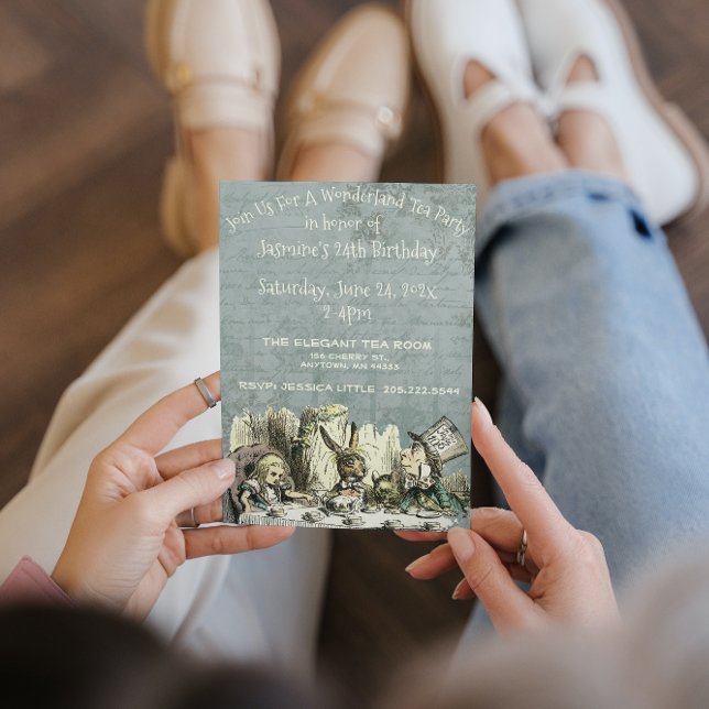 Vintages Wonderland Tee Party Geburtstag Einladung (Von Creator hochgeladen)