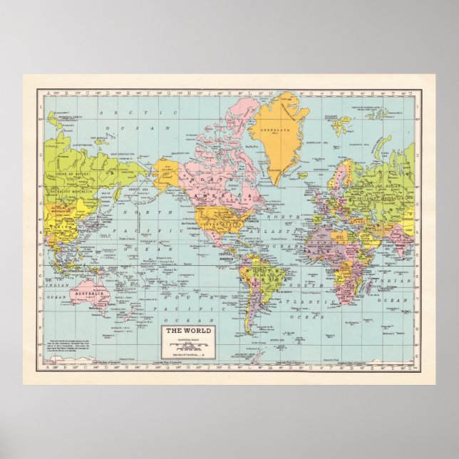 Vintages World Map Poster (Vorne)