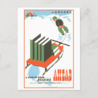 Vintages WPA Library Poster Januar Reading