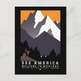 "Vintages WPA-Montana-Poster" Postkarte