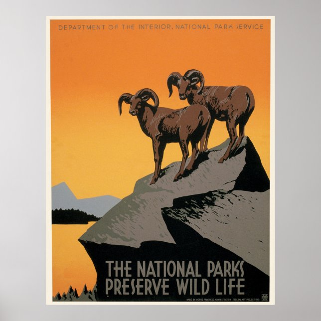 Vintages WPA-Poster für Naturparks Poster (Vorne)