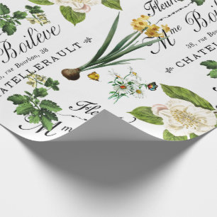 Vintages Wrapping Paper zur Blume des französische Geschenkpapier