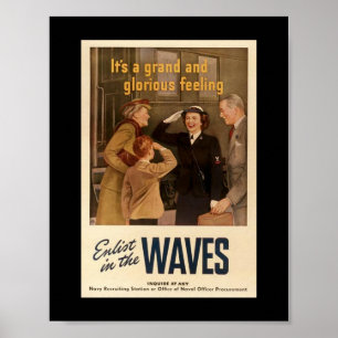 Vintages WW2 BEWEGT Plakat wellenartig