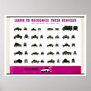 Vintages WW II Panzerplakat Poster