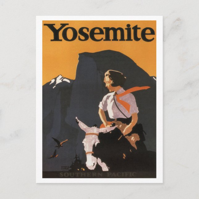 Vintages Yosemite Southern Pacific Poster von 1923 Postkarte (Vorderseite)
