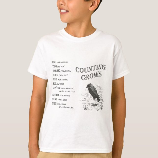 Vintages zählenkrähen-Reim-Shirt T-Shirt (Vorderseite)
