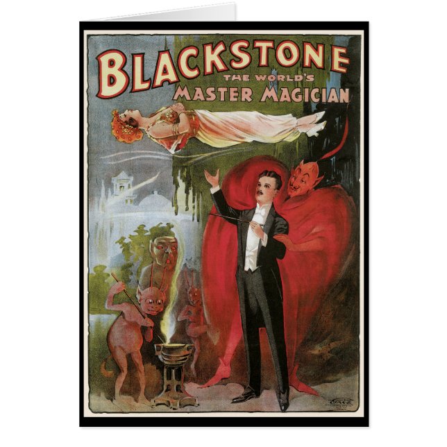 Vintages Zauberposter, Großer Schwarzsteinmagier (Vorne)