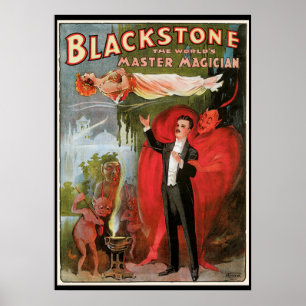 Vintages Zauberposter, Großer Schwarzsteinmagier Poster