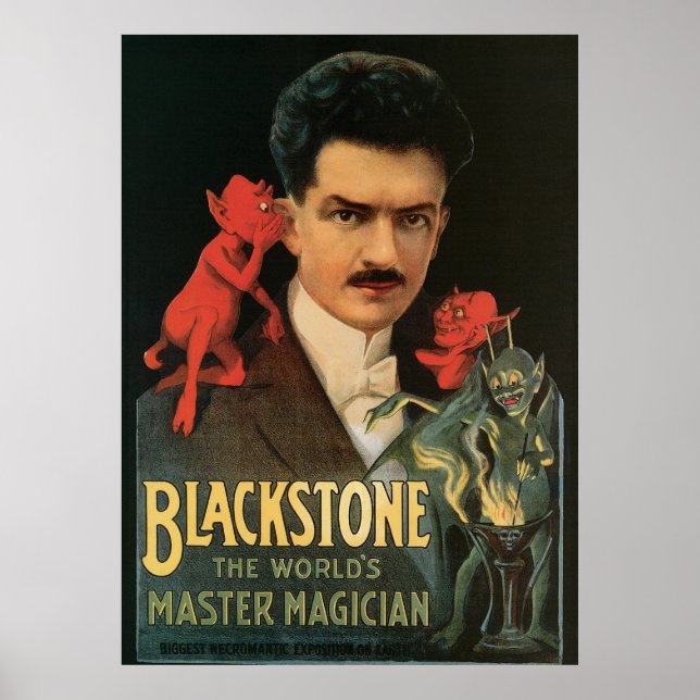 Vintages Zauberposter, Großer Schwarzsteinmagier Poster (Vorne)