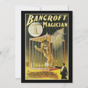 Vintages Zauberposter, Magician Bancroft und Löwe