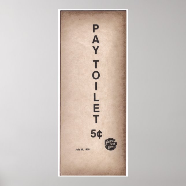 Vintages Zeichen - Bezahlung Toilette 5 Poster (Vorne)