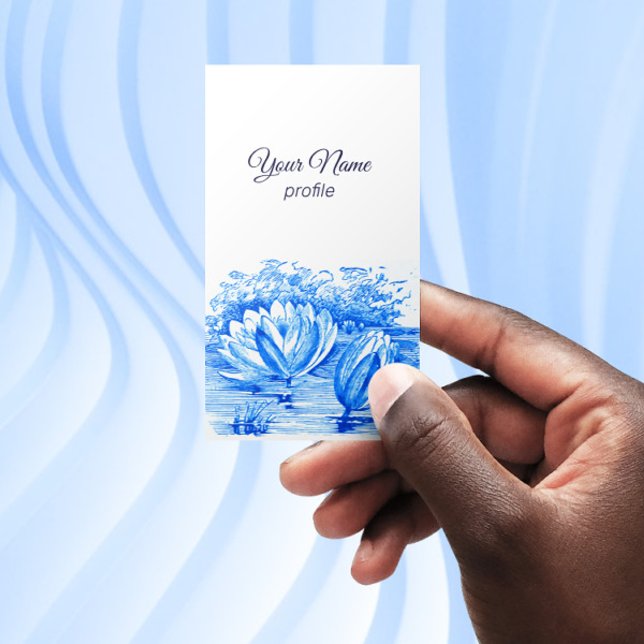 Vintages zeichn - Lotus-Blume - Visitenkarte (Von Creator hochgeladen)