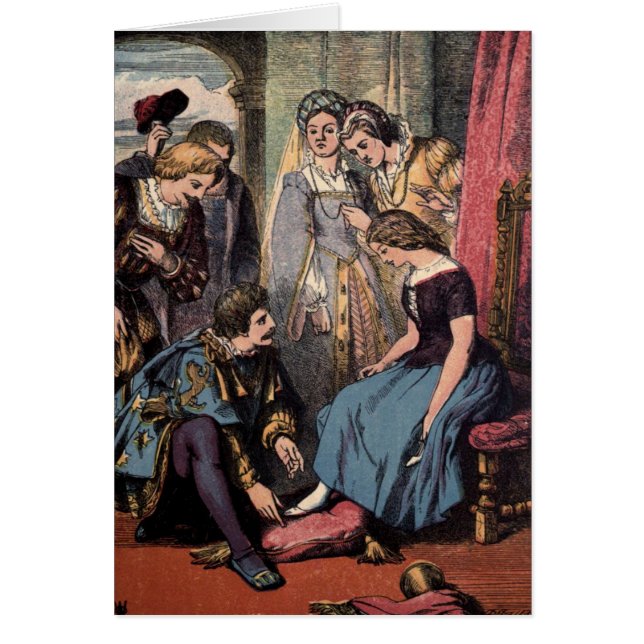 Vintages Zeichnen: Aschenputtel und der Prinz (Vorne)