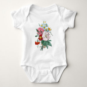 Vintages Zeichnen: Bengalische Rosen Baby Strampler