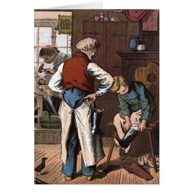 Vintages Zeichnen: Der Schuster (Vorne)