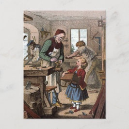 Vintages Zeichnen: Die Werkstatt Postkarte