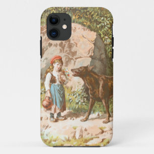 Vintages Zeichnen: Rotkäppchen und der Wolf iPhone 11 Hülle