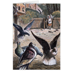 Vintages Zeichnen: Träger Pidgeons