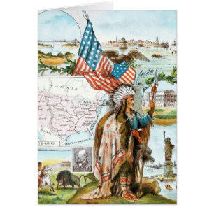 Vintages Zeichnen: USA-Collage