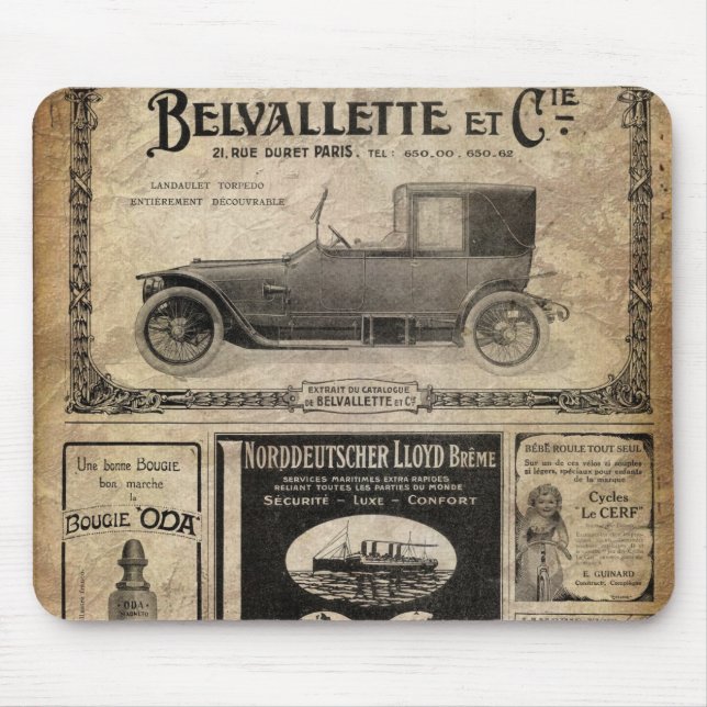 Vintages Zeitungs-Gewohnheits-Geschenk Mousepad (Vorne)