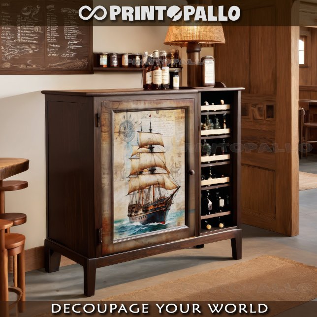 Vintages Zeitungsblatt mit Segelgalerie Seidenpapier (Von Creator hochgeladen)