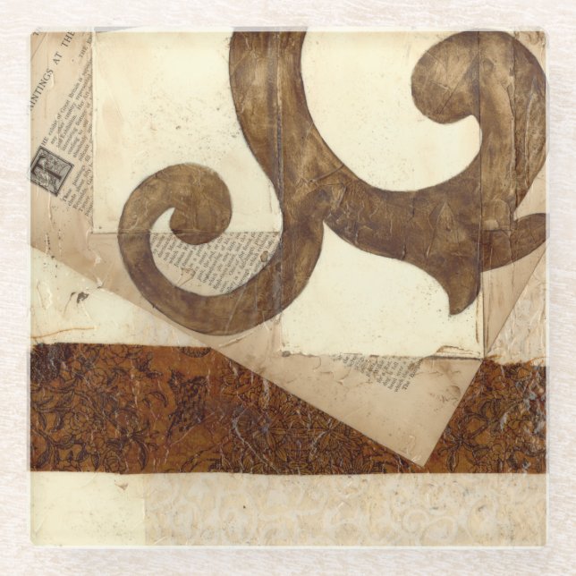 Vintages Zeitungsklettern Glasuntersetzer (Vorderseite)