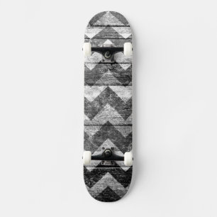 Vintages Zickzack Holz Abstrakt Skateboard