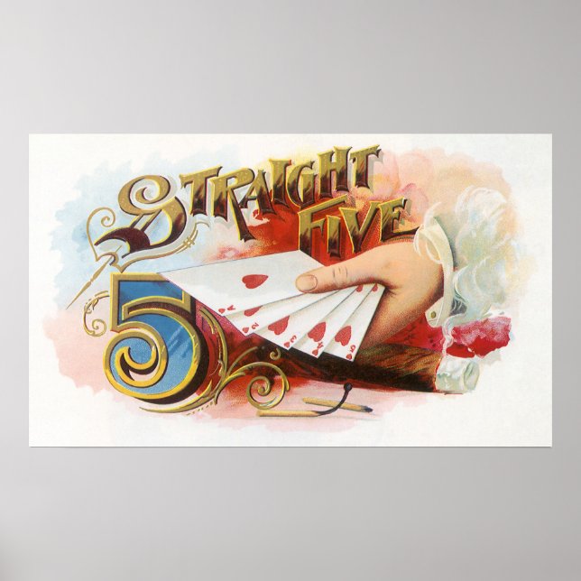 Vintages Zigar Label Kunst, Dichtung und Musik Poster (Vorne)