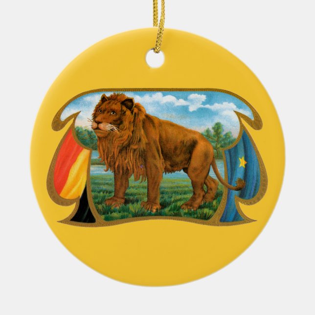 Vintages Zigarrenlabel "African Lion" in Savannah Keramikornament (Vorne)
