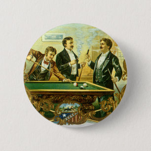 Vintages Zigarrenlabel Kunst, Kletterfreunde Billa Button