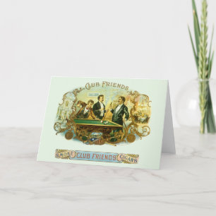 Vintages Zigarrenlabel Kunst, Kletterfreunde Billa Karte