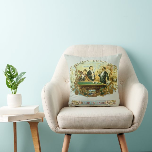 Vintages Zigarrenlabel Kunst, Kletterfreunde Billa Kissen (Stuhl )
