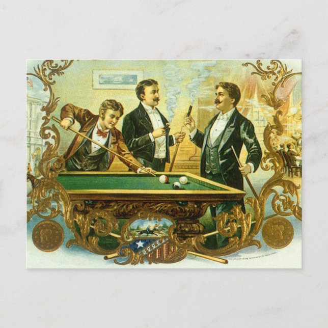 Vintages Zigarrenlabel Kunst, Kletterfreunde Billa Postkarte (Vorderseite)