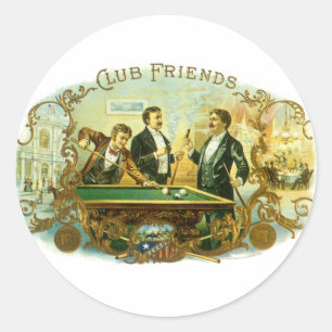 Vintages Zigarrenlabel Kunst, Kletterfreunde Billa Runder Aufkleber