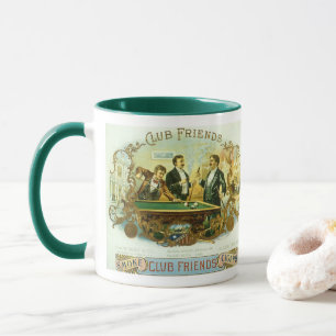Vintages Zigarrenlabel Kunst, Kletterfreunde Billa Tasse