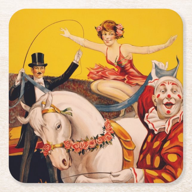 Vintages Zirkusperformer-Poster Rechteckiger Pappuntersetzer (Vorderseite)