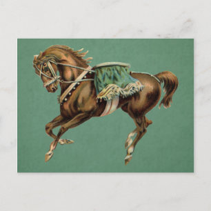 Vintages Zirkuspferd Postkarte