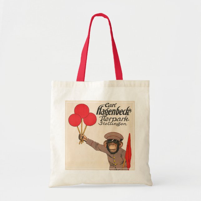 Vintages Zirkusposter eines Affen mit Balloons Tragetasche (Vorne)