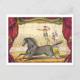 Vintages Zirkusposter für Pferdeakte Postkarte