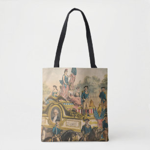 Vintages Zirkusposter mit Paradefahrt Float Tasche