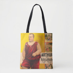 Vintages Zirkusposter von Arthur, dem Kolossalskid Tasche