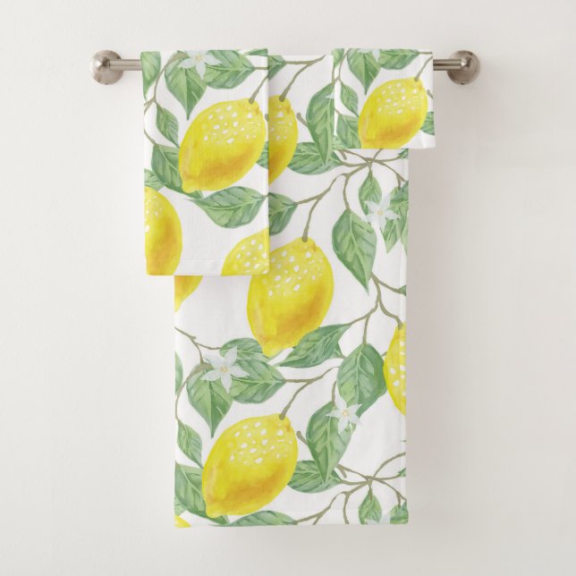 Vintages Zitronen-Rebe-Tuch-Set Badhandtuch Set (Insitu)