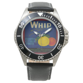 Vintages Zitrusfrüchteetikett Armbanduhr