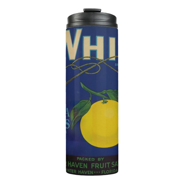Vintages Zitrusfrüchteetikett Thermosbecher (Vorderseite)