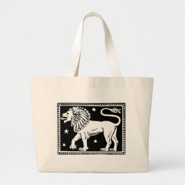 Vintages Zodiac Image LeoTotebag Jumbo Stoffbeutel