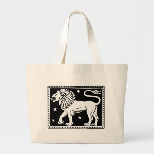 Vintages Zodiac Image LeoTotebag Jumbo Stoffbeutel