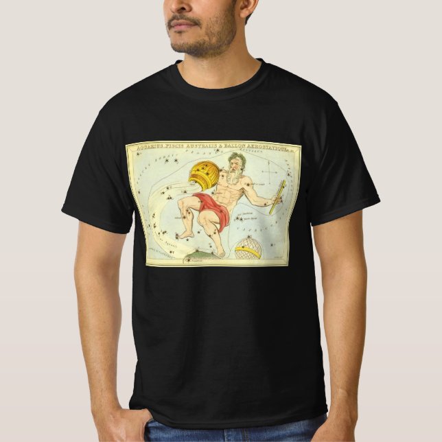 Vintages Zodiak, Astrologie Aquarius-Sternbild T-Shirt (Vorderseite)